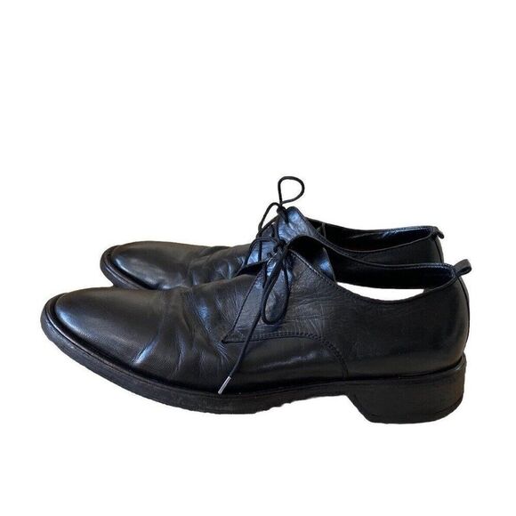 Costume National Shoes Oxford Oxfords Black Leather 8 Lace Up Dress Shoes
